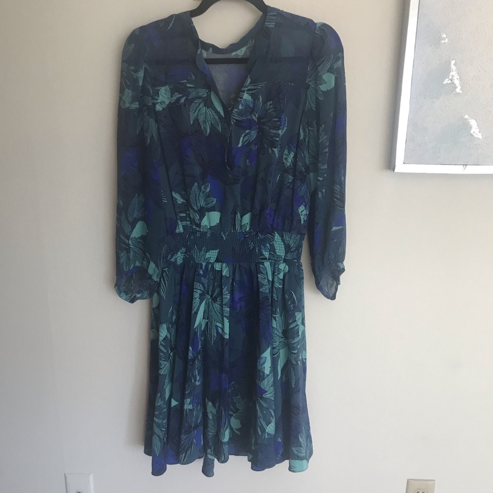 Rebecca Taylor floral long sleeve mini dress